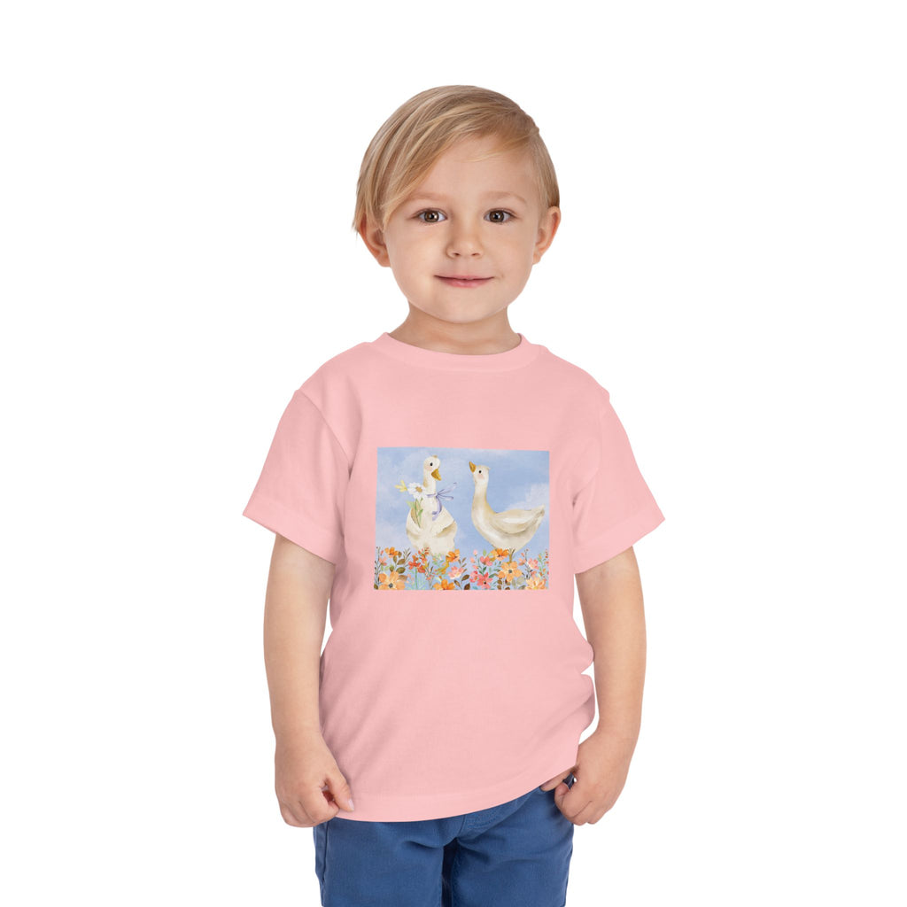 Mama and Baby Goose Toddler Tee | Spring Floral Animals
