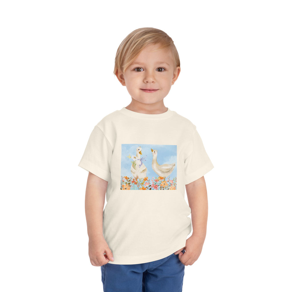 Mama and Baby Goose Toddler Tee | Spring Floral Animals