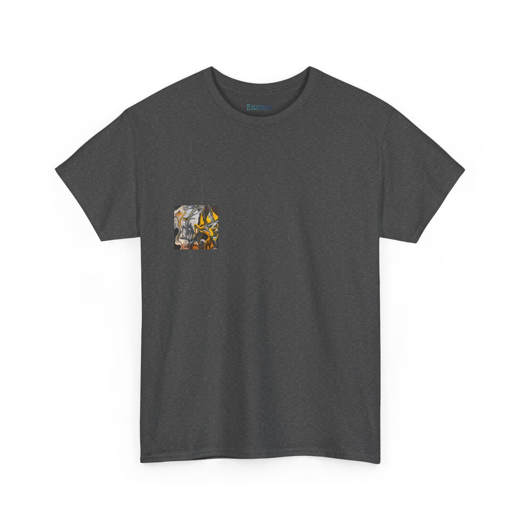 Black and Gold Marble Abstract Tee |  Art Print T-Shirt