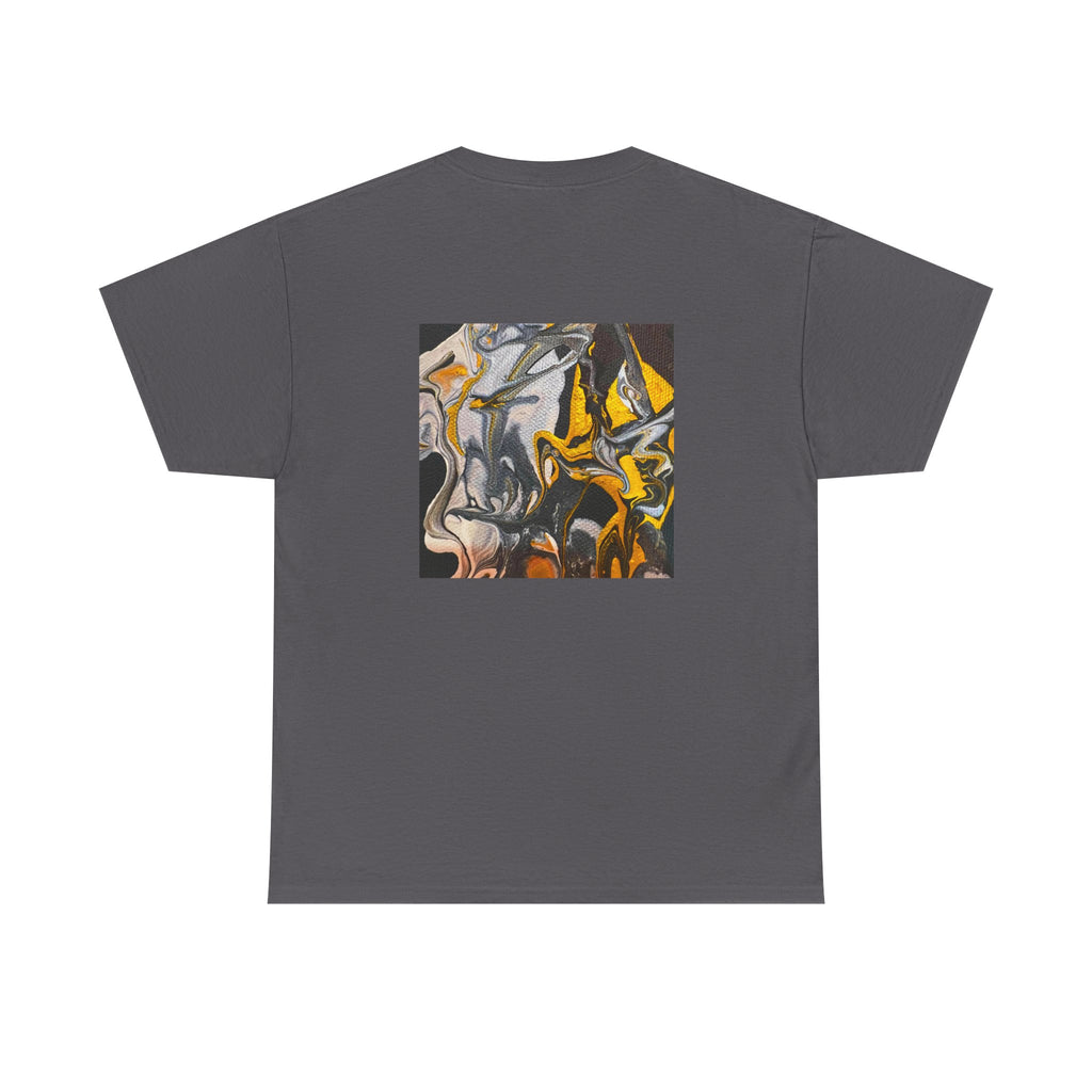 Black and Gold Marble Abstract Tee |  Art Print T-Shirt