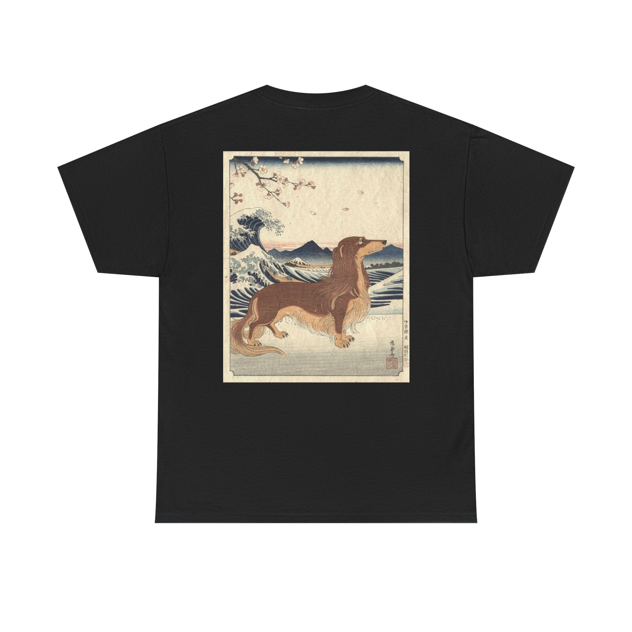 Dachshund Ukiyo-e Art T-Shirt | Japanese Wave Dog Print