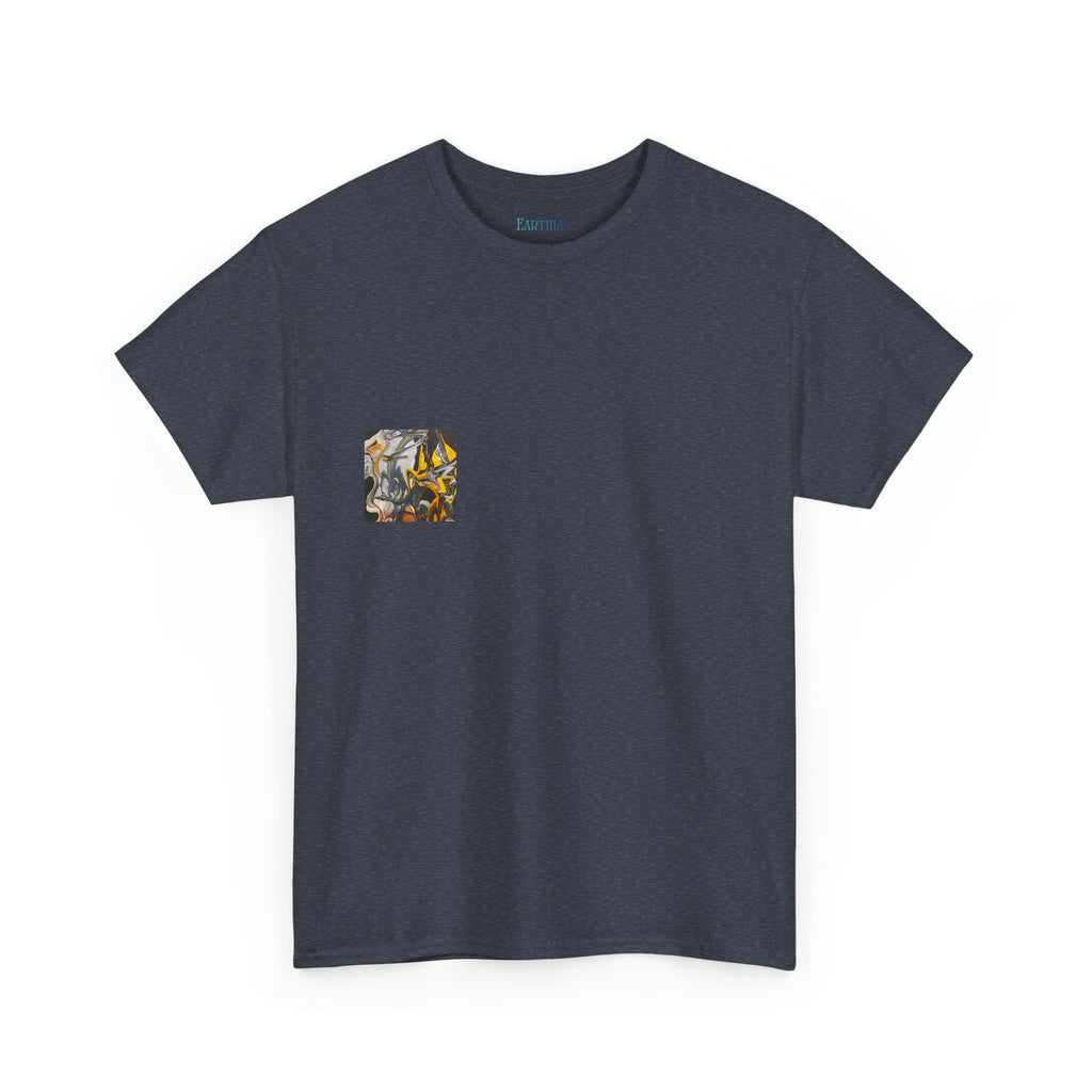 Black and Gold Marble Abstract Tee |  Art Print T-Shirt
