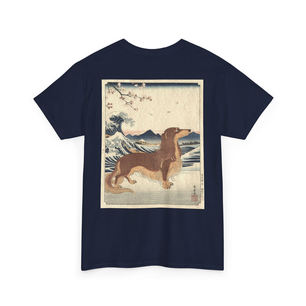 Dachshund Ukiyo-e Art T-Shirt | Japanese Wave Dog Print