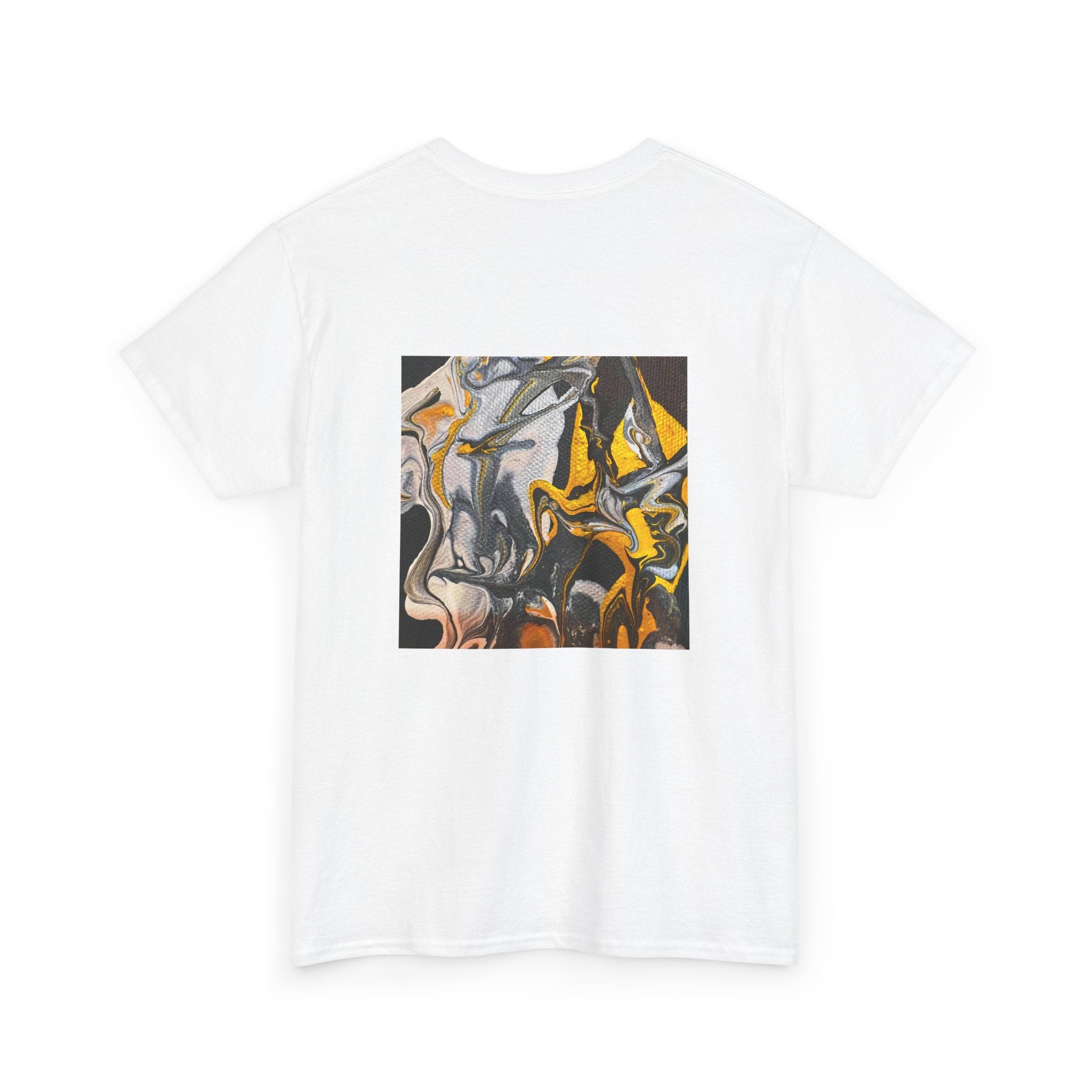 Black and Gold Marble Abstract Tee |  Art Print T-Shirt