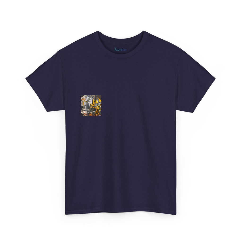 Black and Gold Marble Abstract Tee |  Art Print T-Shirt