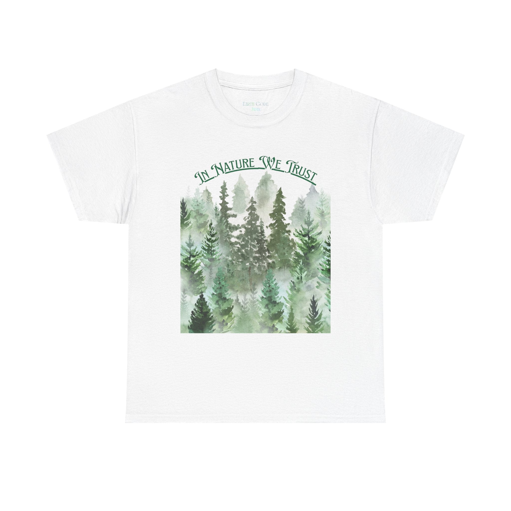 Copy of In Nature We Trust T-Shirt | Watercolor Forest Trees, Outdoors Nature Tee