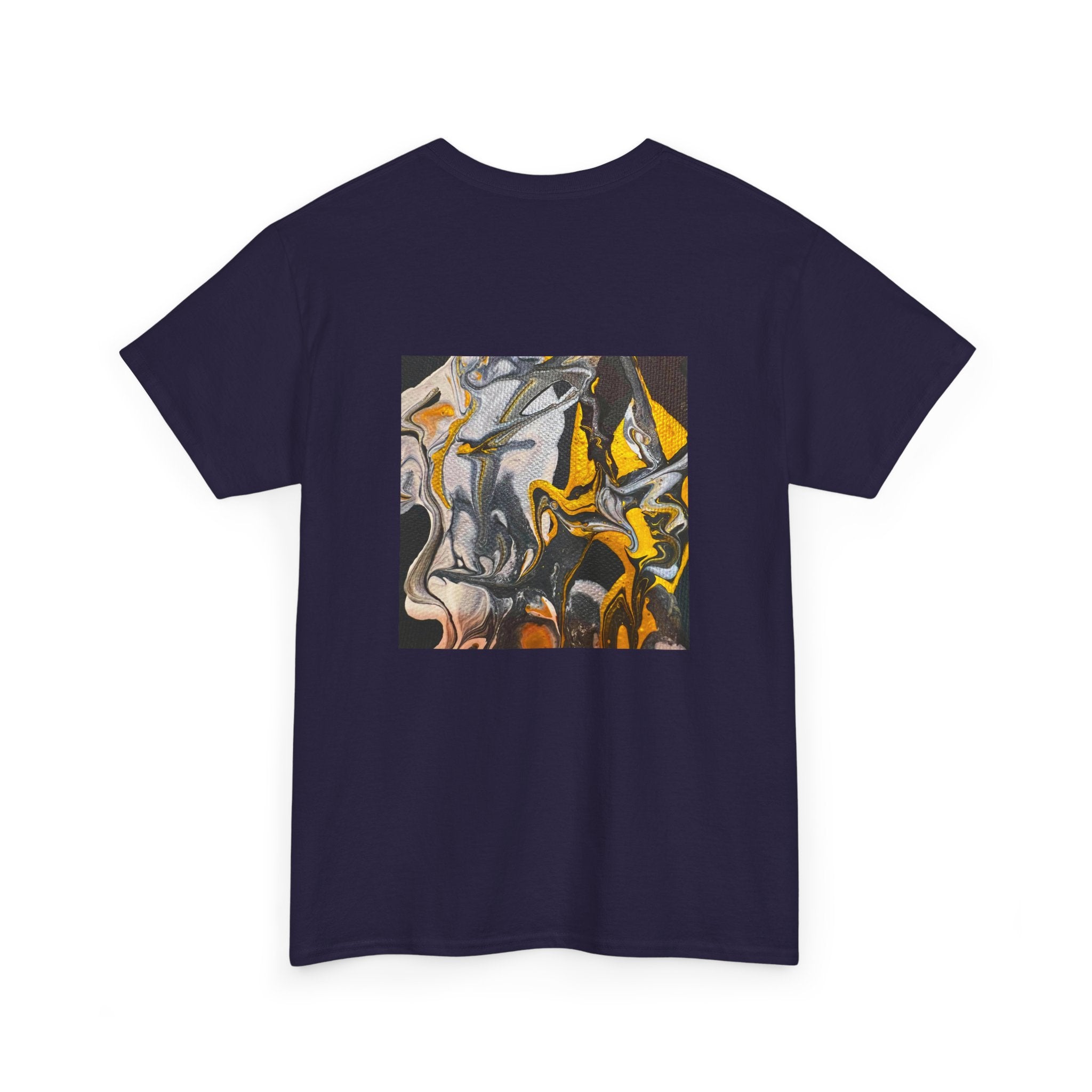 Black and Gold Marble Abstract Tee |  Art Print T-Shirt