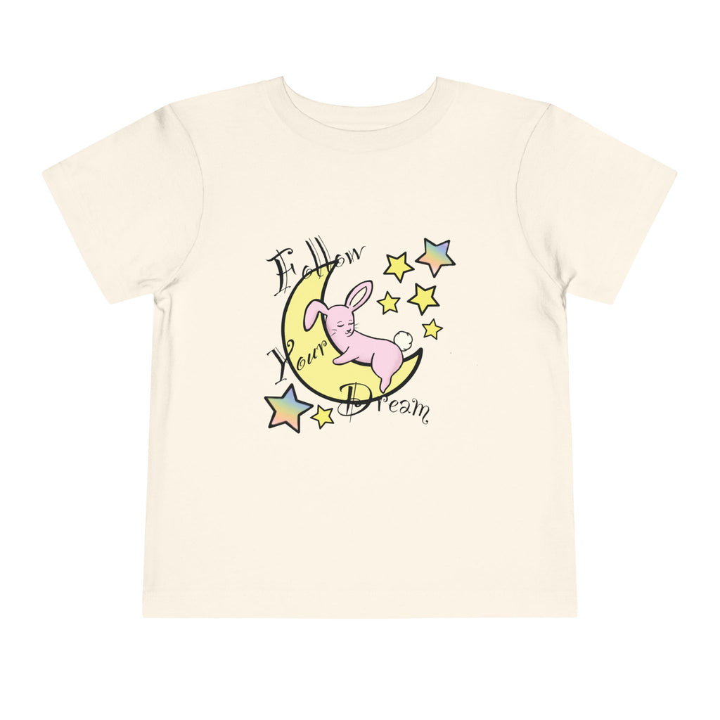 Sleeping Bunny on Moon toddler tee | pastel stars, I’ll Brew Dream design