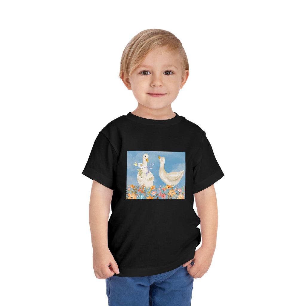 Mama and Baby Goose Toddler Tee | Spring Floral Animals