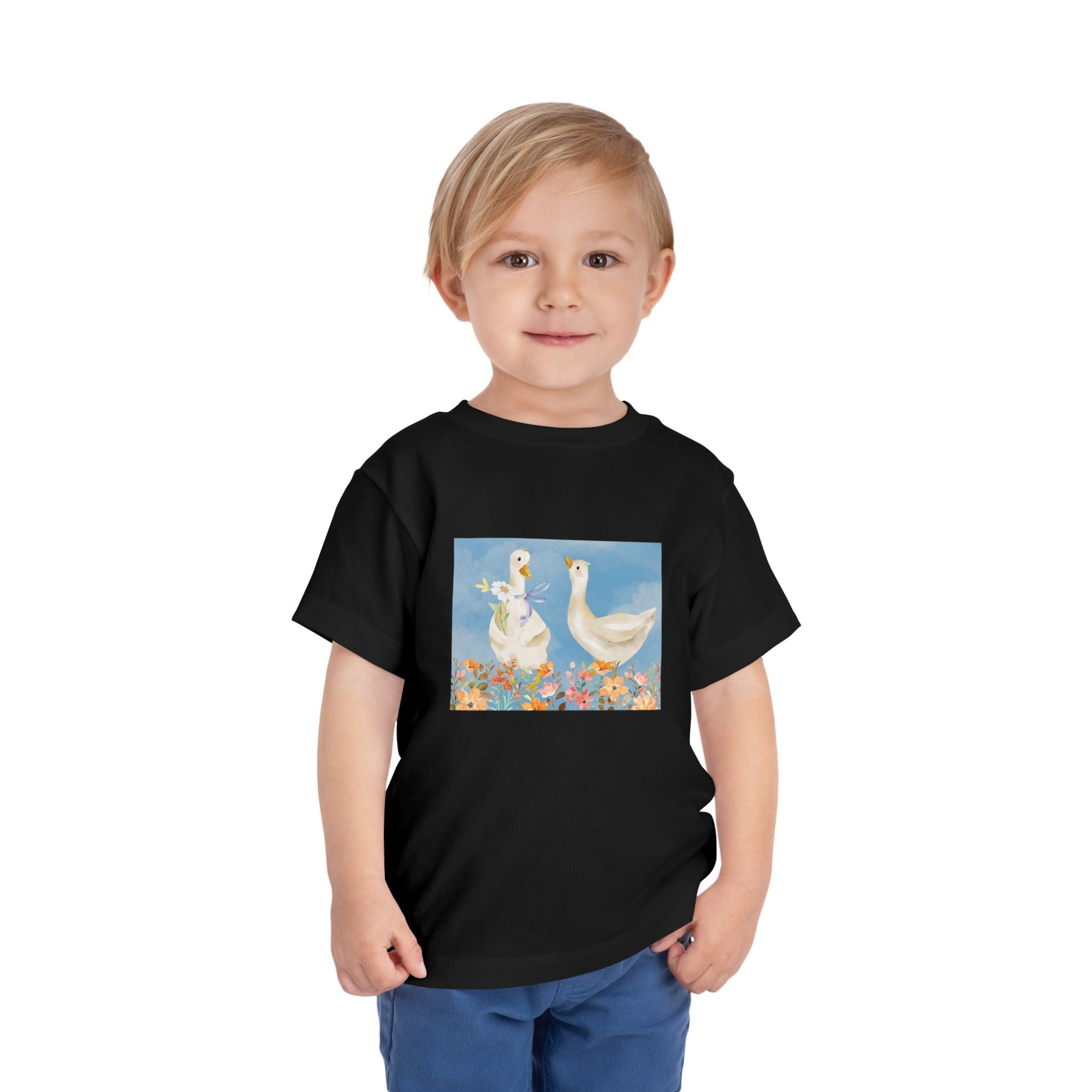 Mama and Baby Goose Toddler Tee | Spring Floral Animals