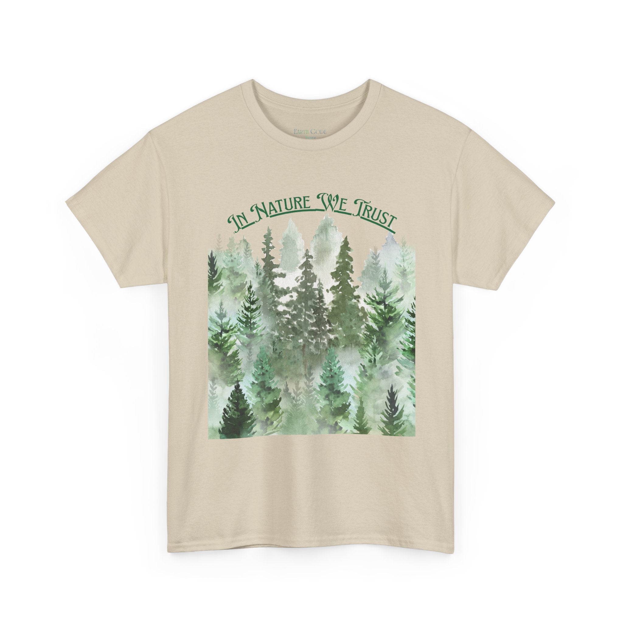 Copy of In Nature We Trust T-Shirt | Watercolor Forest Trees, Outdoors Nature Tee