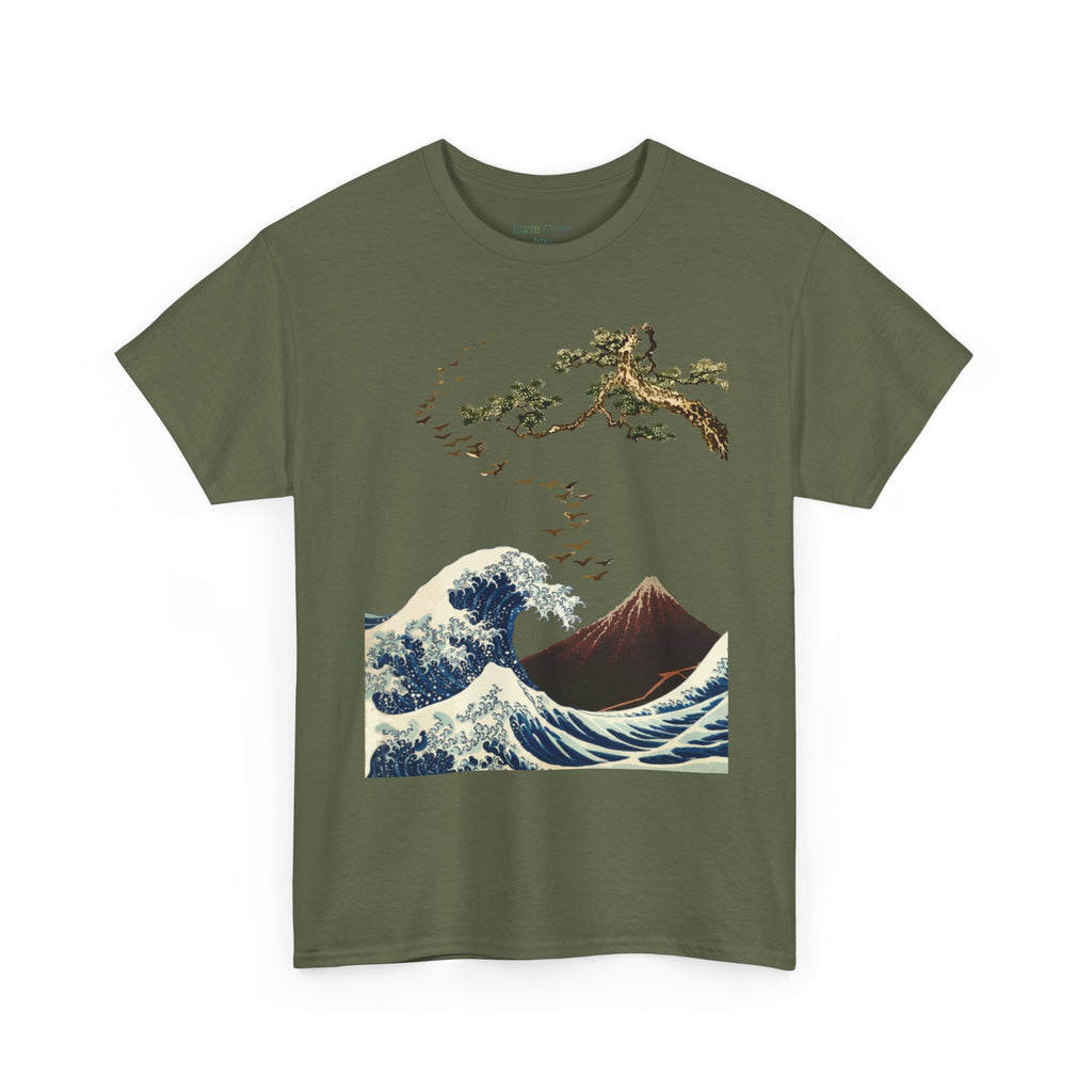 Hokusai Japanese Art T-Shirt | The Great Wave, Mount Fuji & Pine Tree Collage Tee