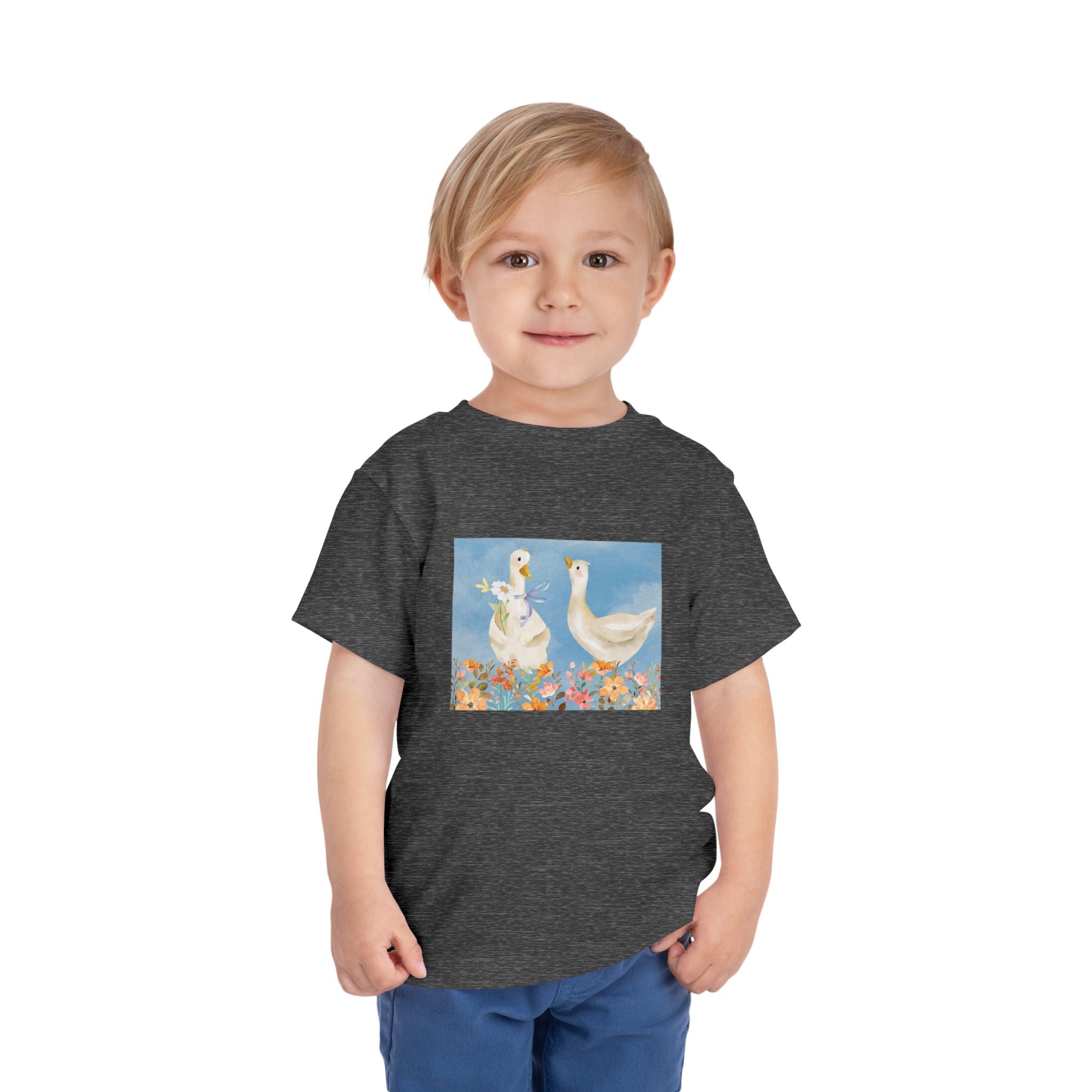 Mama and Baby Goose Toddler Tee | Spring Floral Animals