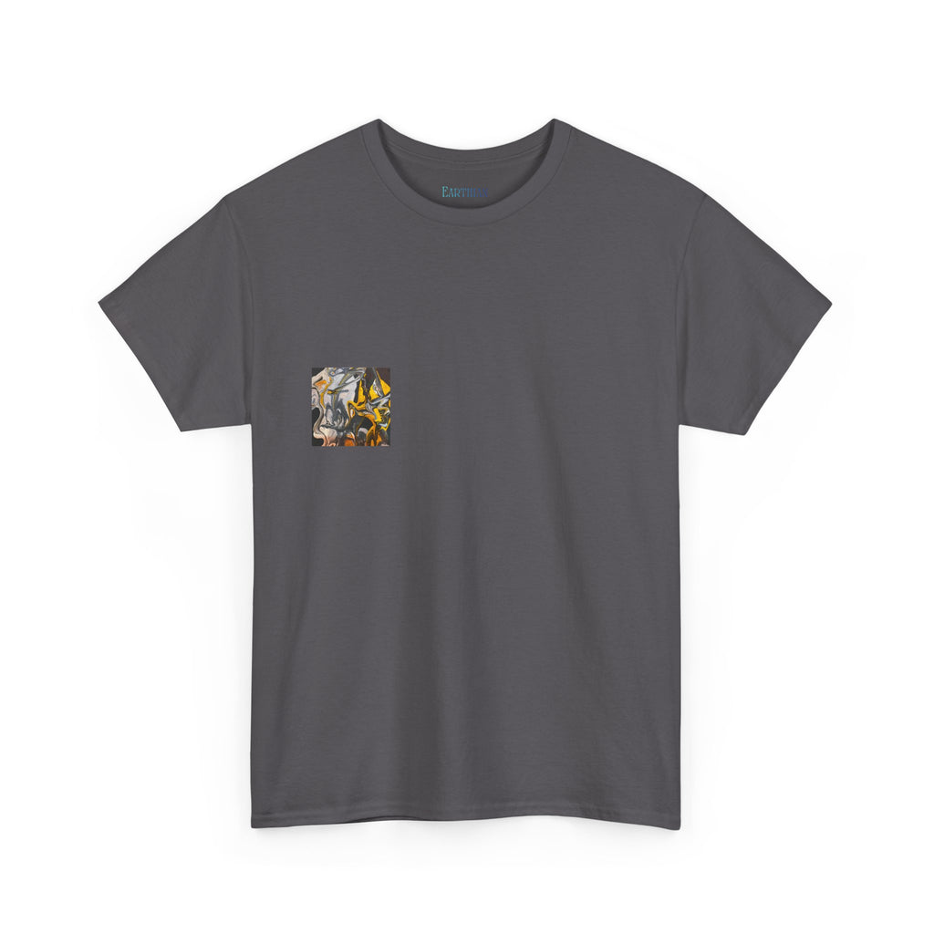 Black and Gold Marble Abstract Tee |  Art Print T-Shirt