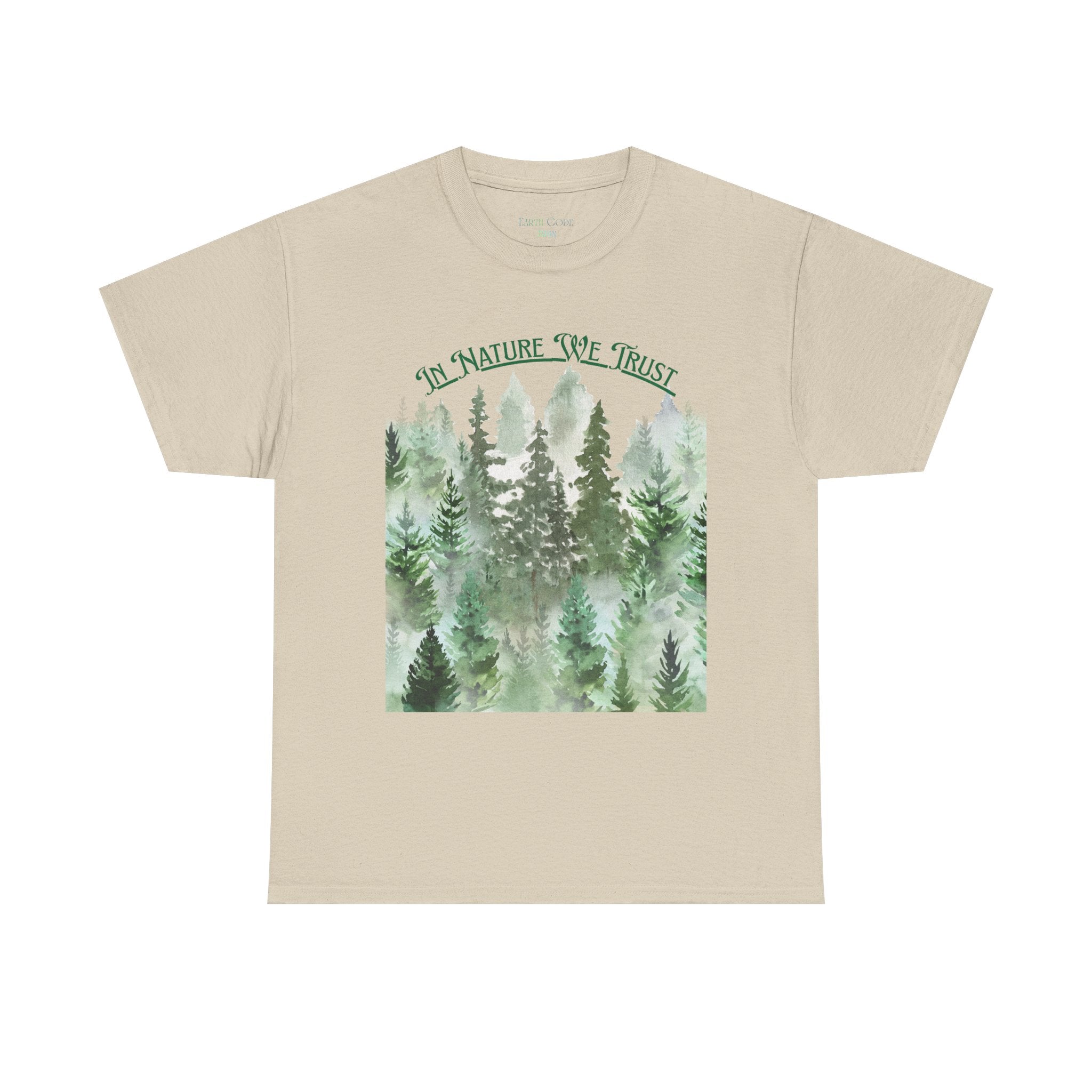 Copy of In Nature We Trust T-Shirt | Watercolor Forest Trees, Outdoors Nature Tee