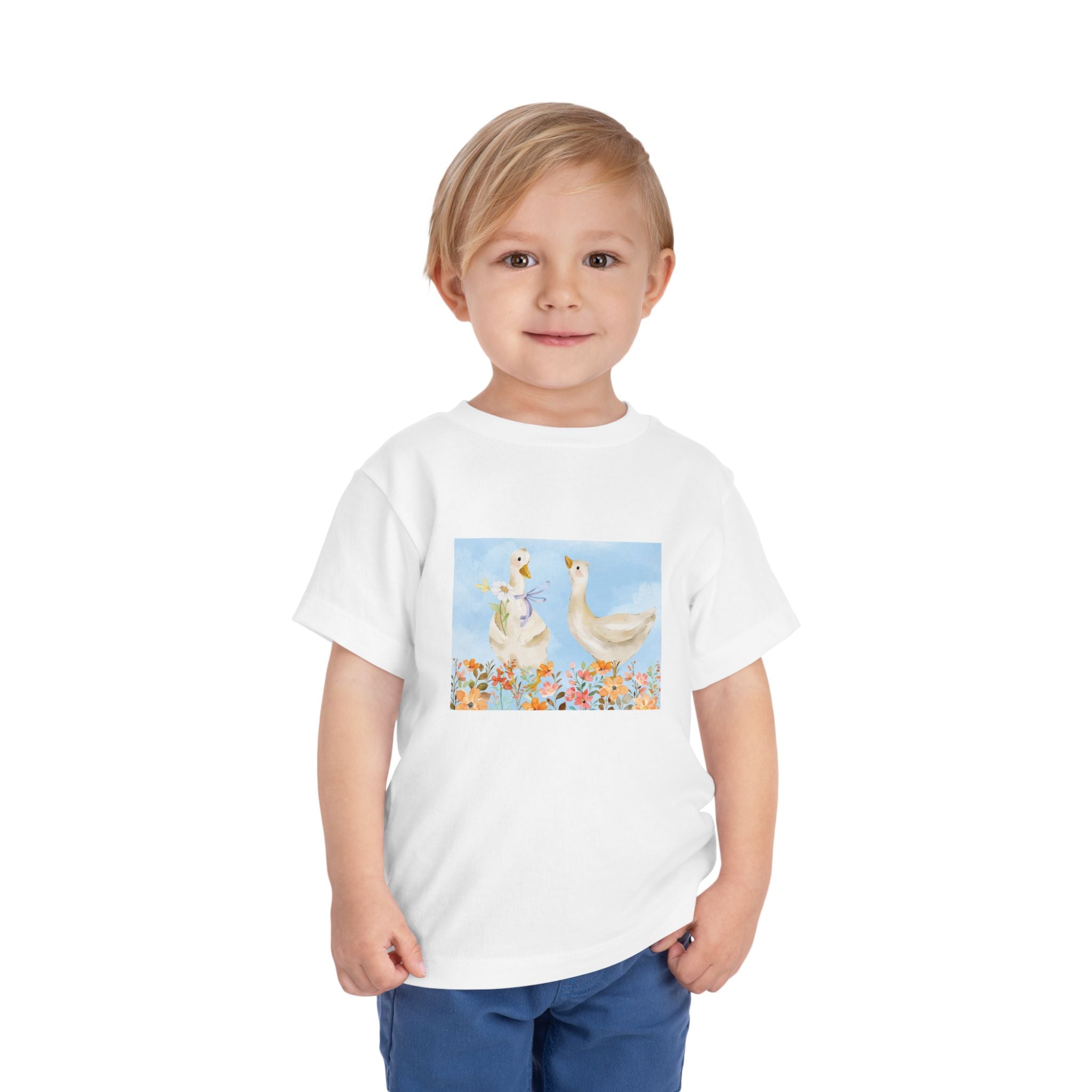 Mama and Baby Goose Toddler Tee | Spring Floral Animals