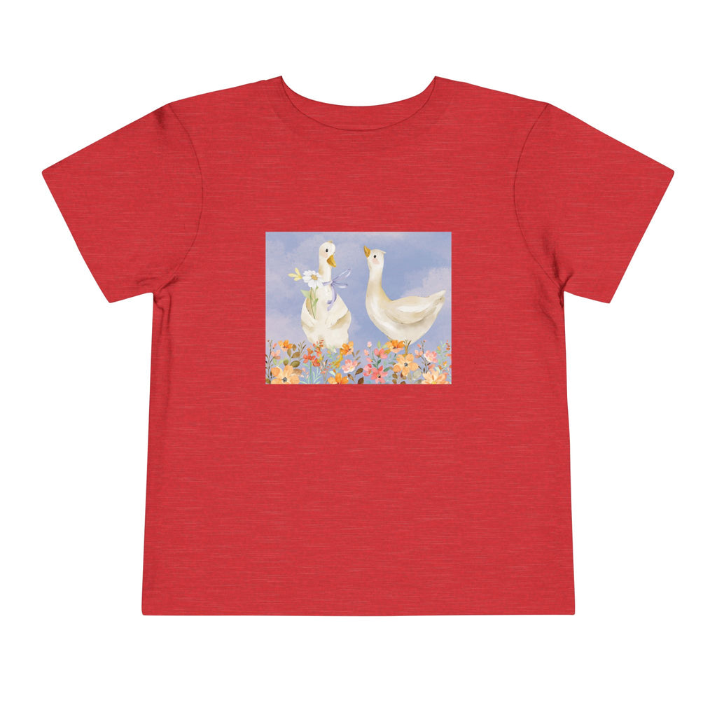 Mama and Baby Goose Toddler Tee | Spring Floral Animals