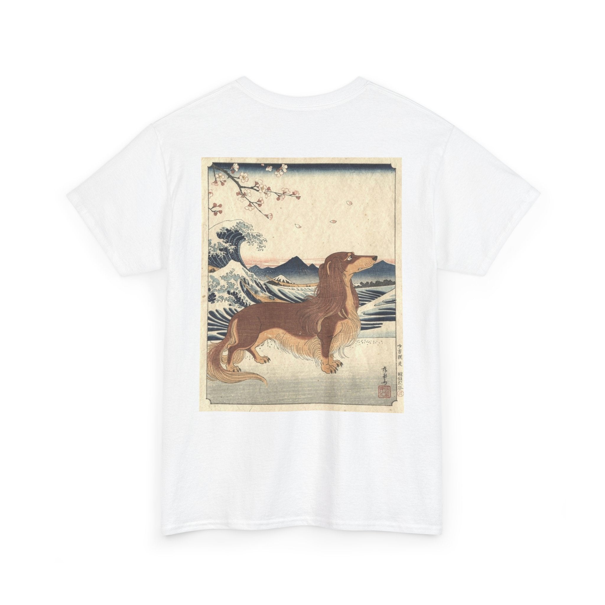 Dachshund Ukiyo-e Art T-Shirt | Japanese Wave Dog Print