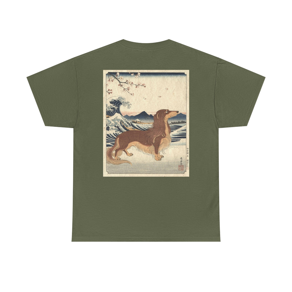 Dachshund Ukiyo-e Art T-Shirt | Japanese Wave Dog Print