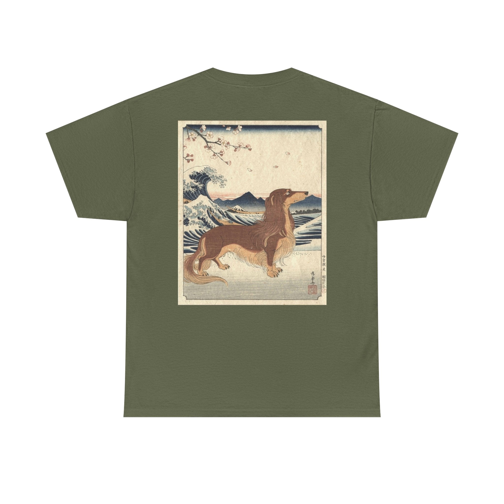 Dachshund Ukiyo-e Art T-Shirt | Japanese Wave Dog Print