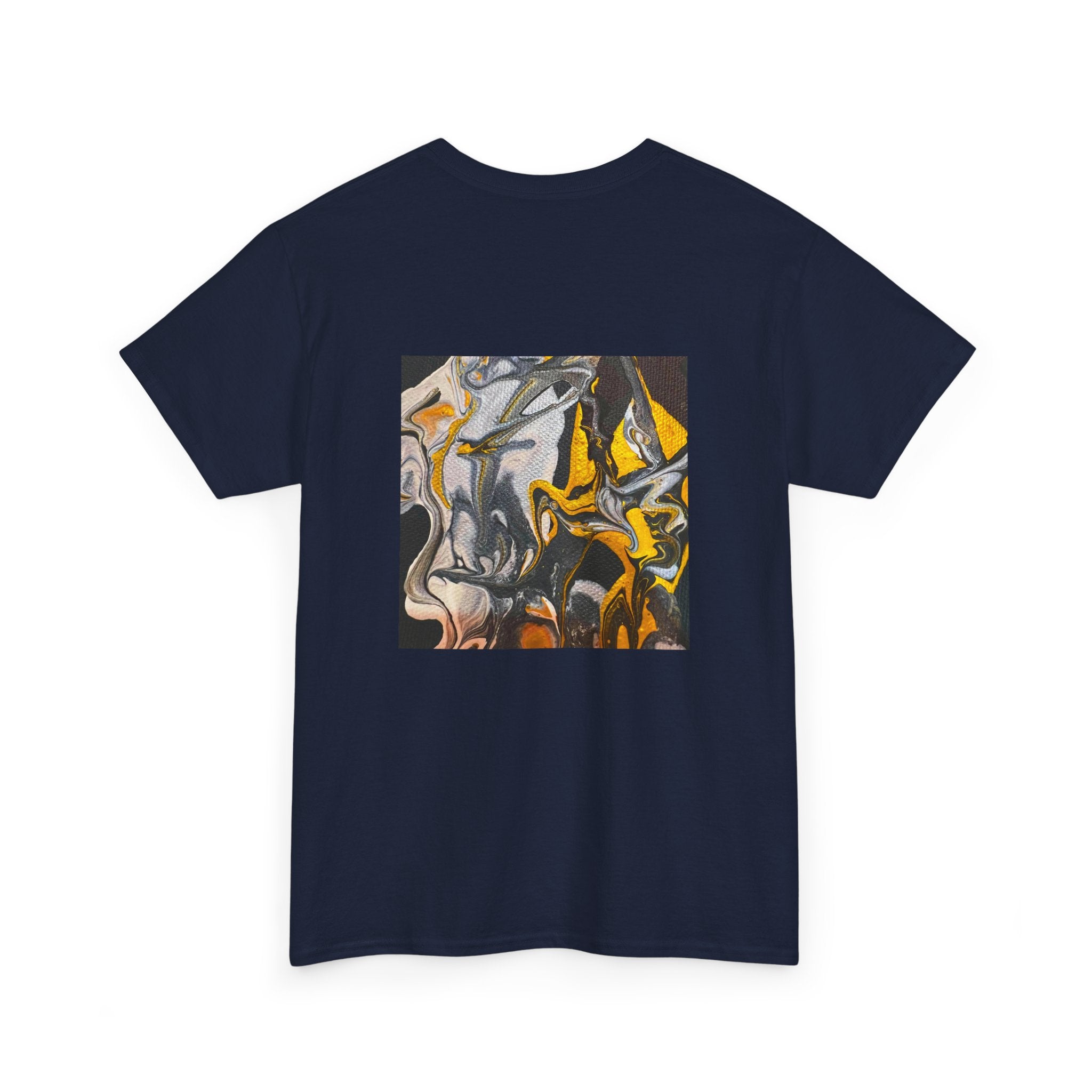 Black and Gold Marble Abstract Tee |  Art Print T-Shirt