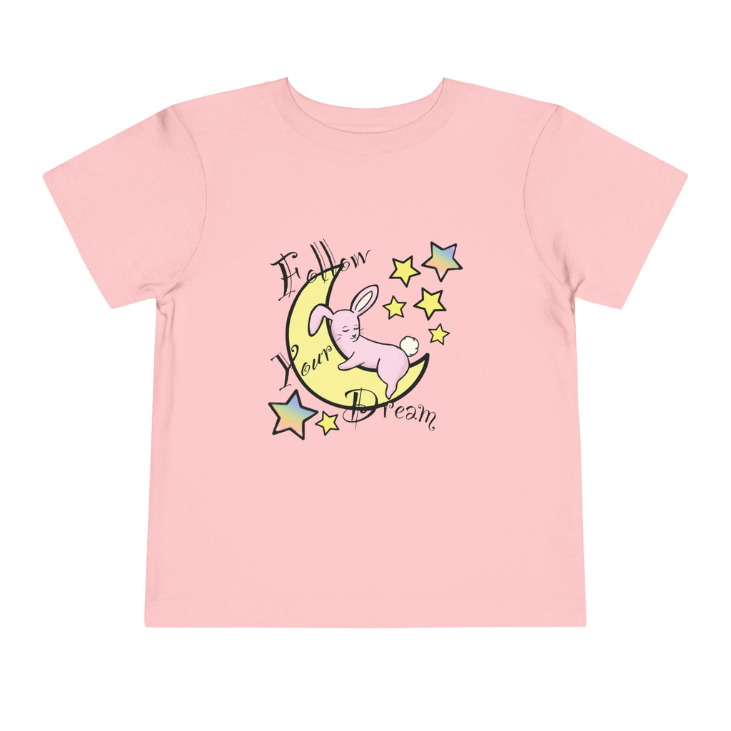 Sleeping Bunny on Moon toddler tee | pastel stars, I’ll Brew Dream design