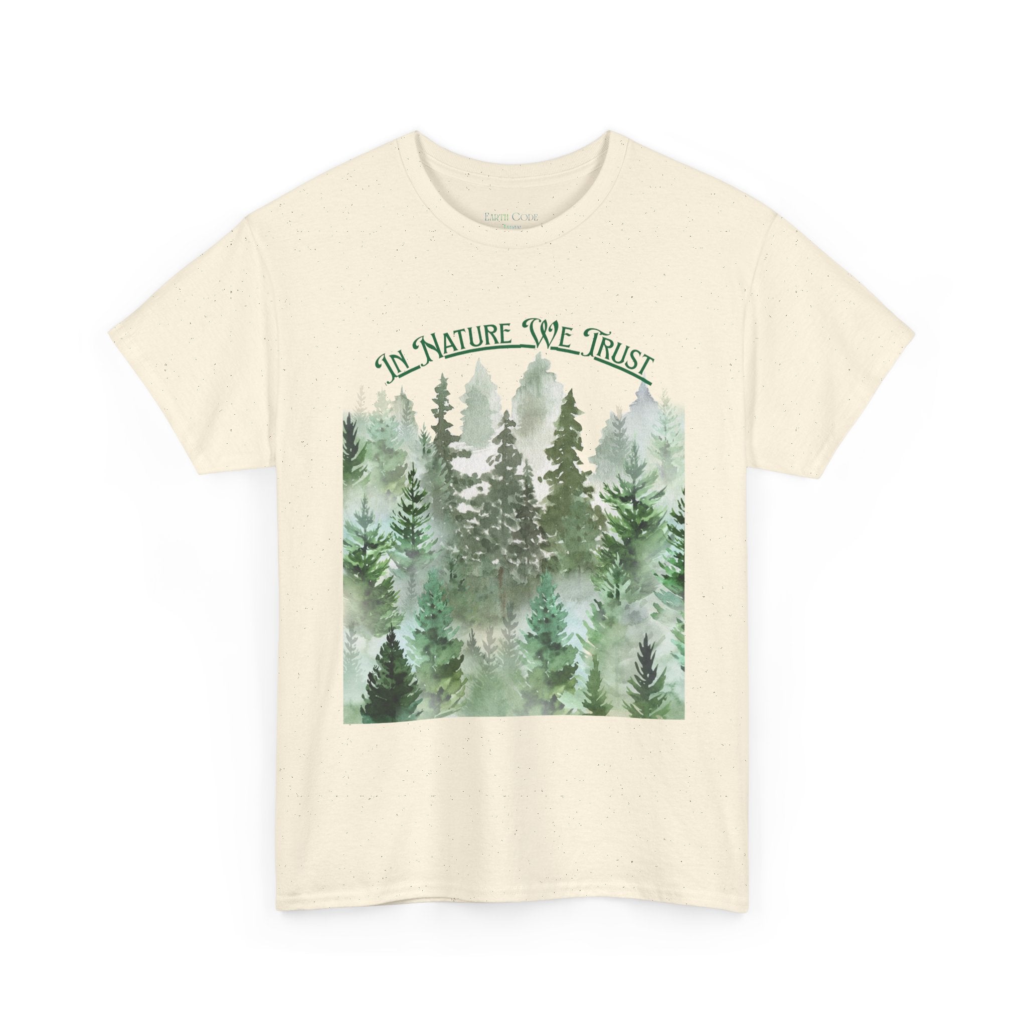 Copy of In Nature We Trust T-Shirt | Watercolor Forest Trees, Outdoors Nature Tee