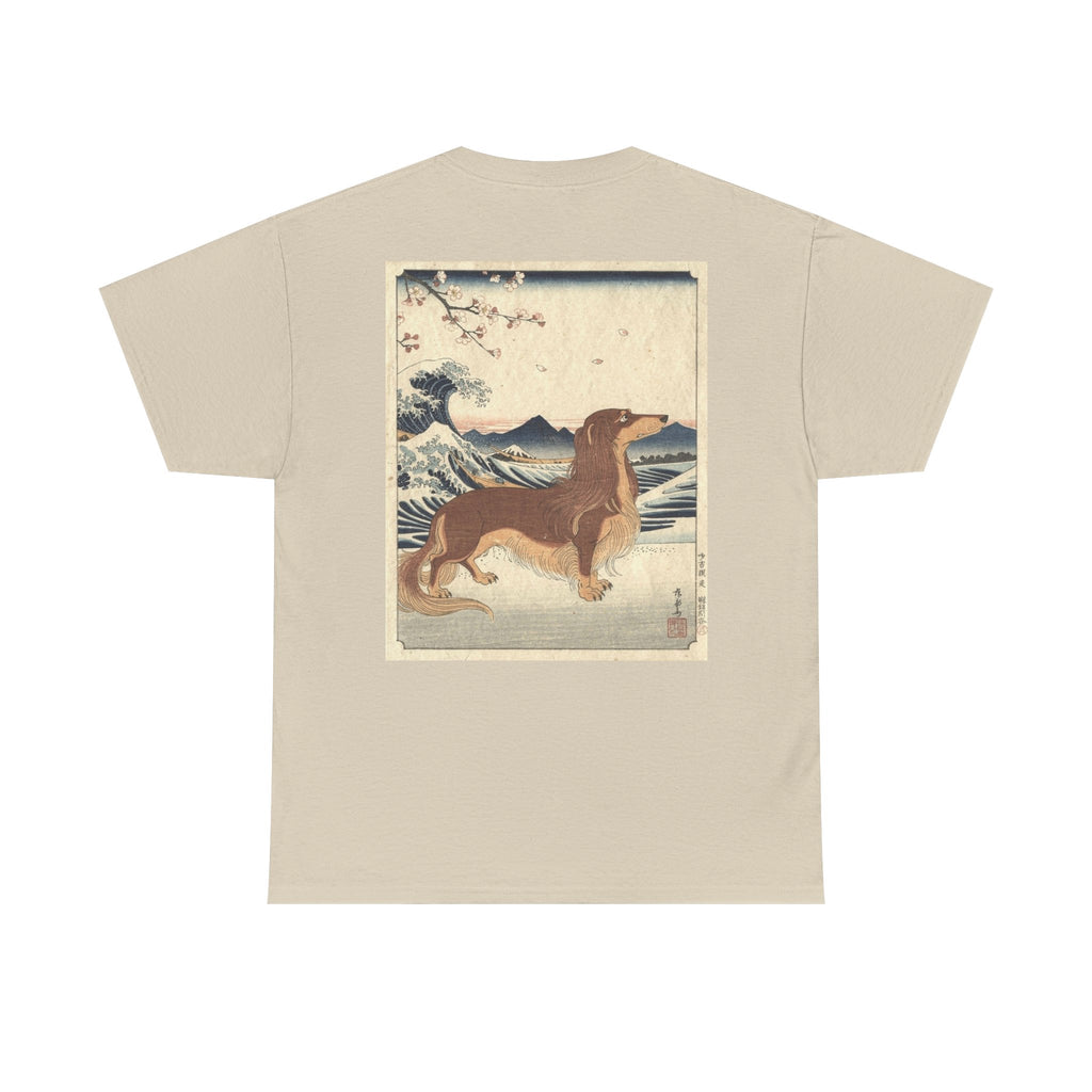 Dachshund Ukiyo-e Art T-Shirt | Japanese Wave Dog Print