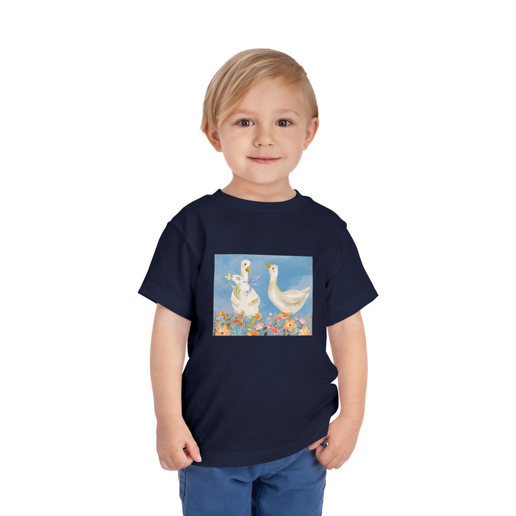 Mama and Baby Goose Toddler Tee | Spring Floral Animals