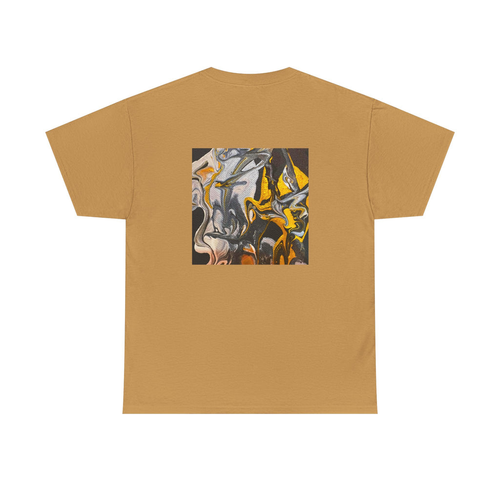 Black and Gold Marble Abstract Tee |  Art Print T-Shirt