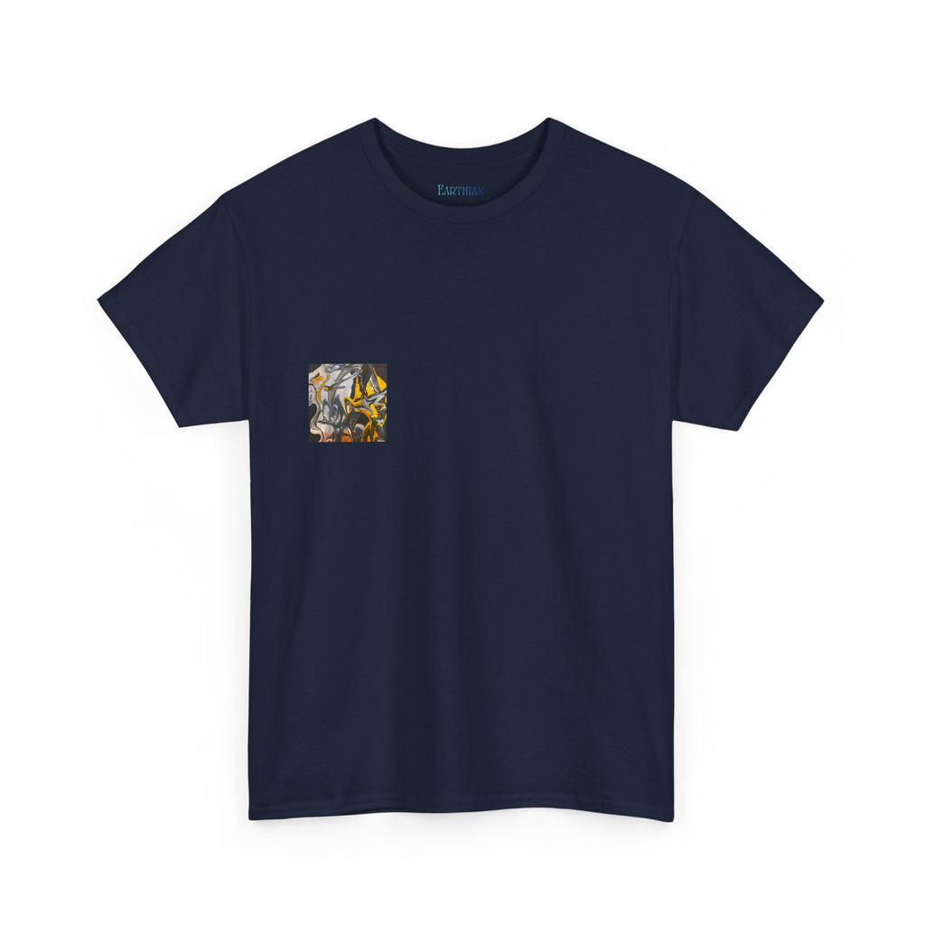 Black and Gold Marble Abstract Tee |  Art Print T-Shirt