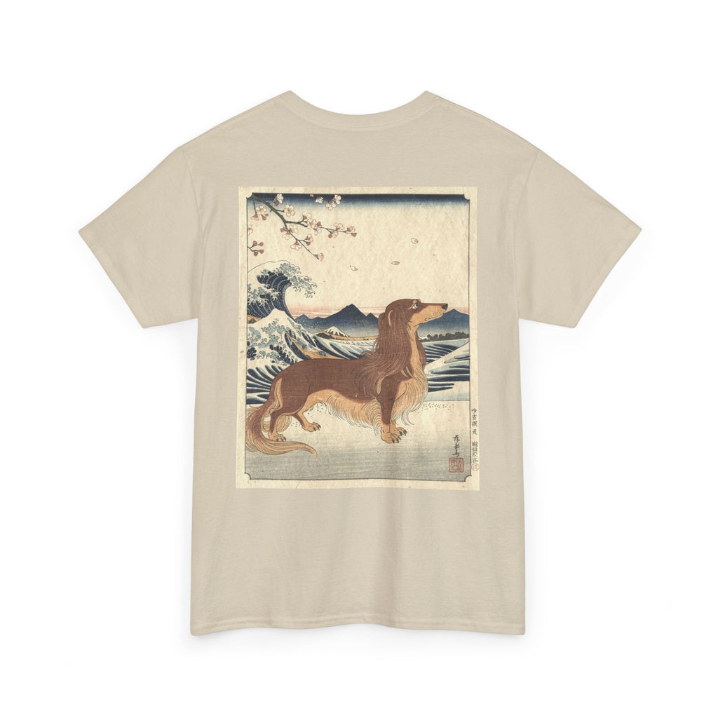 Dachshund Ukiyo-e Art T-Shirt | Japanese Wave Dog Print