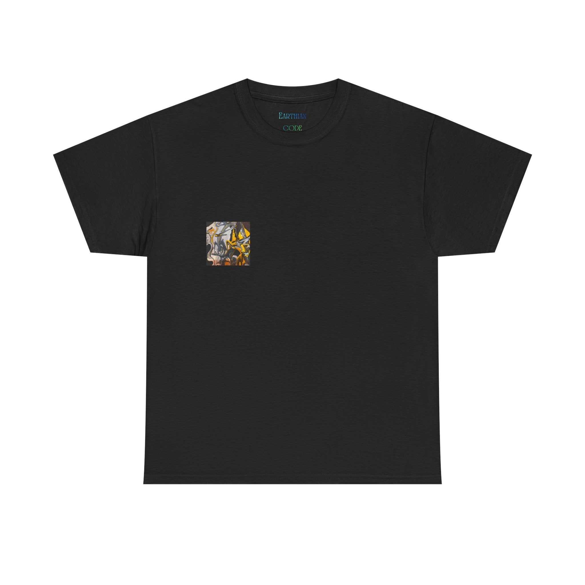 Black and Gold Marble Abstract Tee |  Art Print T-Shirt