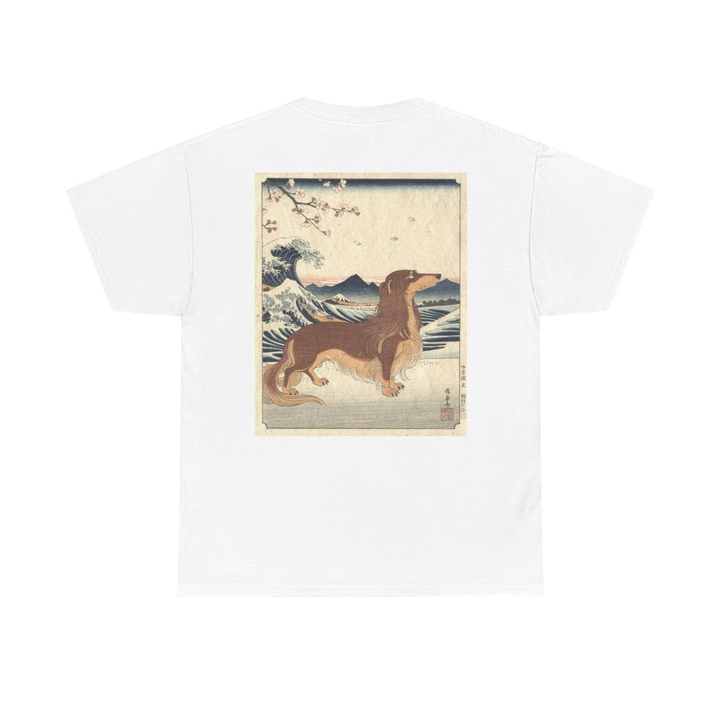 Dachshund Ukiyo-e Art T-Shirt | Japanese Wave Dog Print