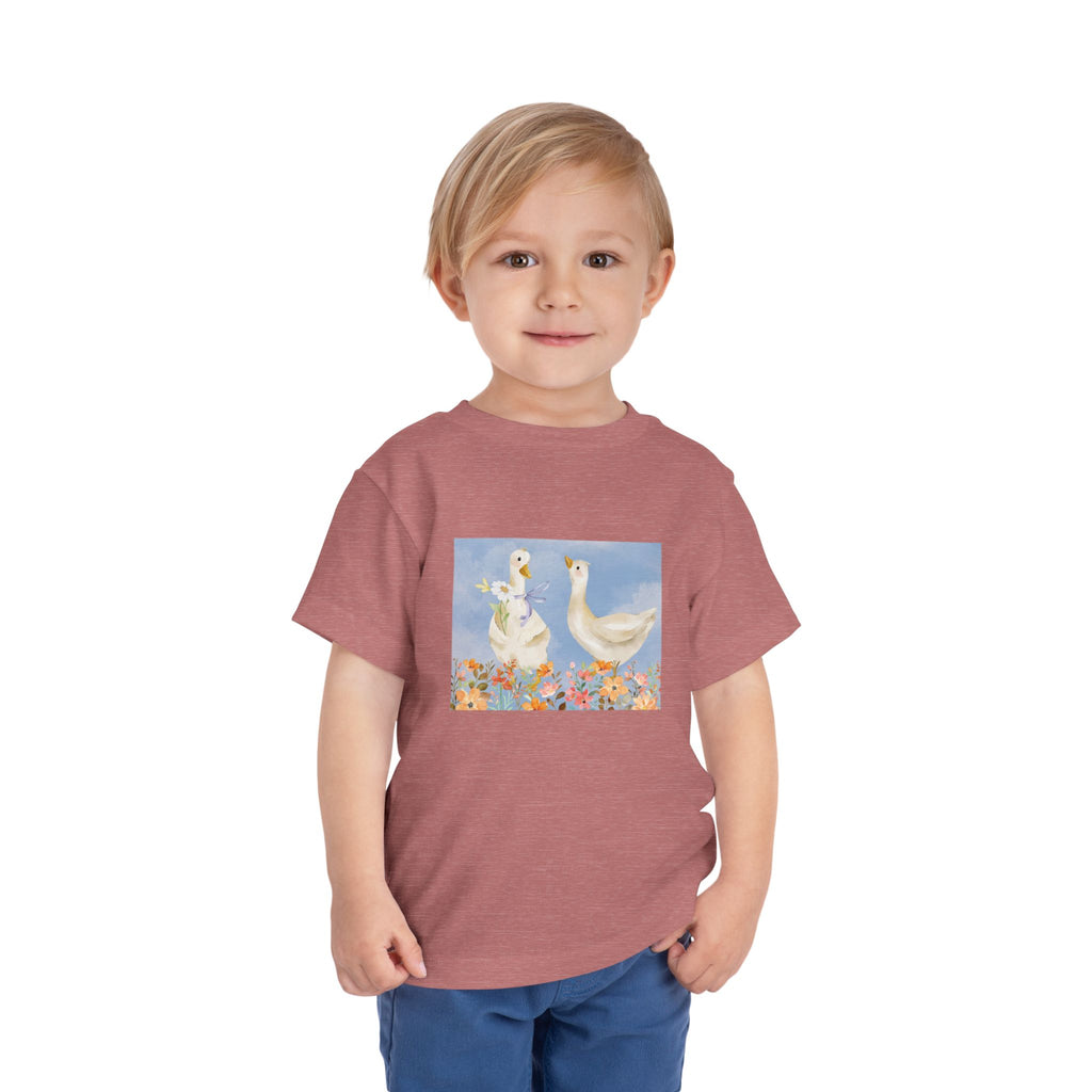 Mama and Baby Goose Toddler Tee | Spring Floral Animals