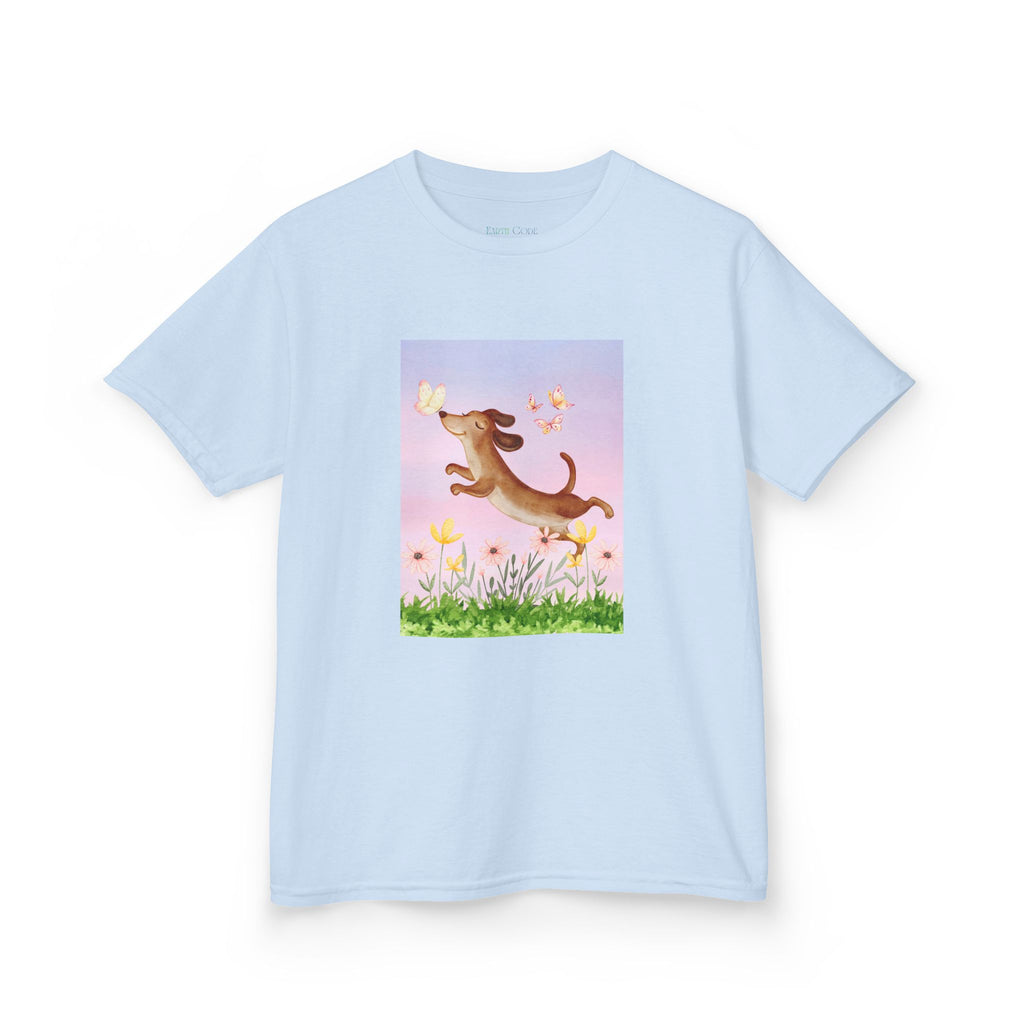 Happy Dancing Dachshund T-Shirt for Kids | Butterfly Garden Kids Tee