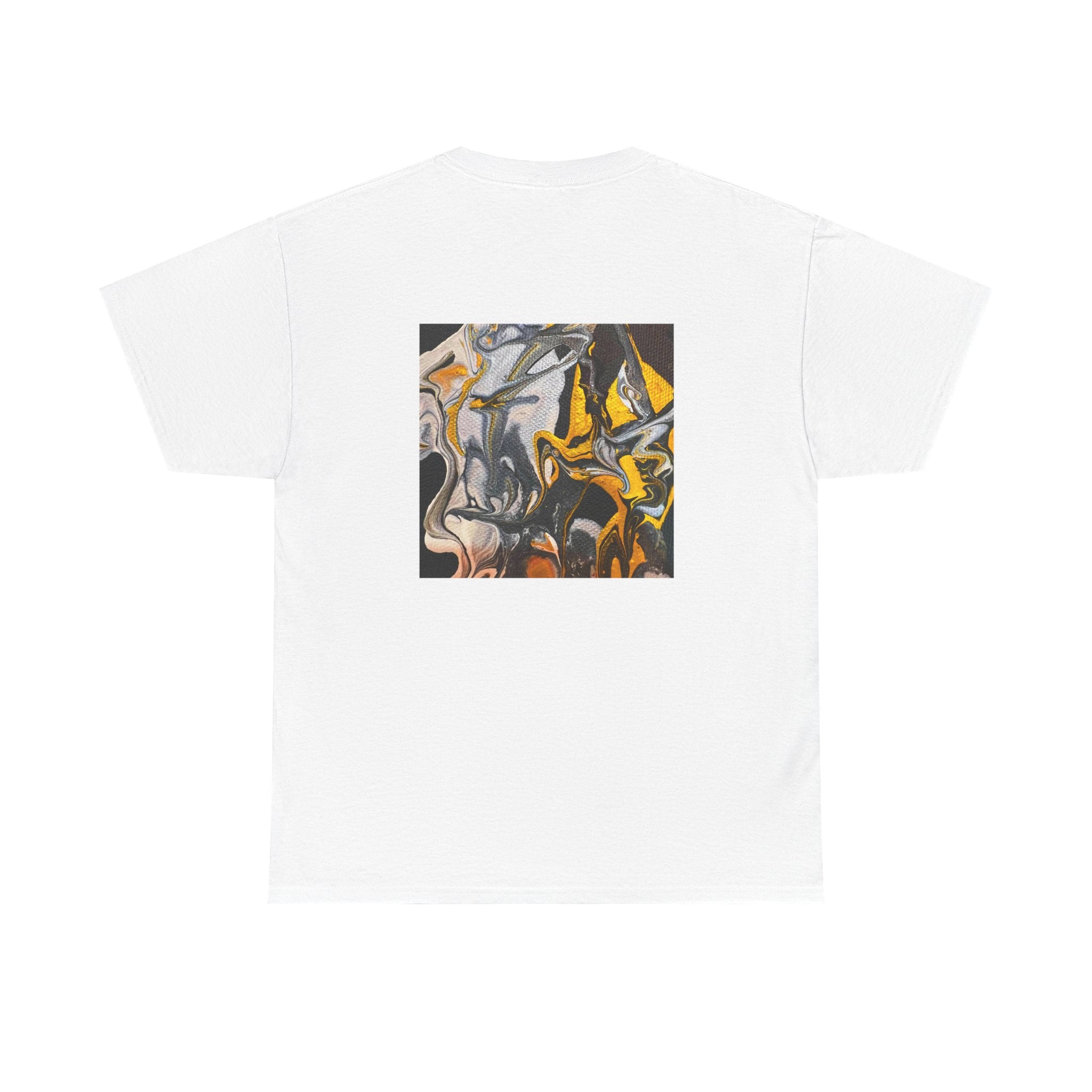 Black and Gold Marble Abstract Tee |  Art Print T-Shirt
