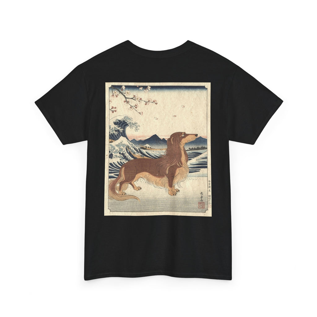 Dachshund Ukiyo-e Art T-Shirt | Japanese Wave Dog Print