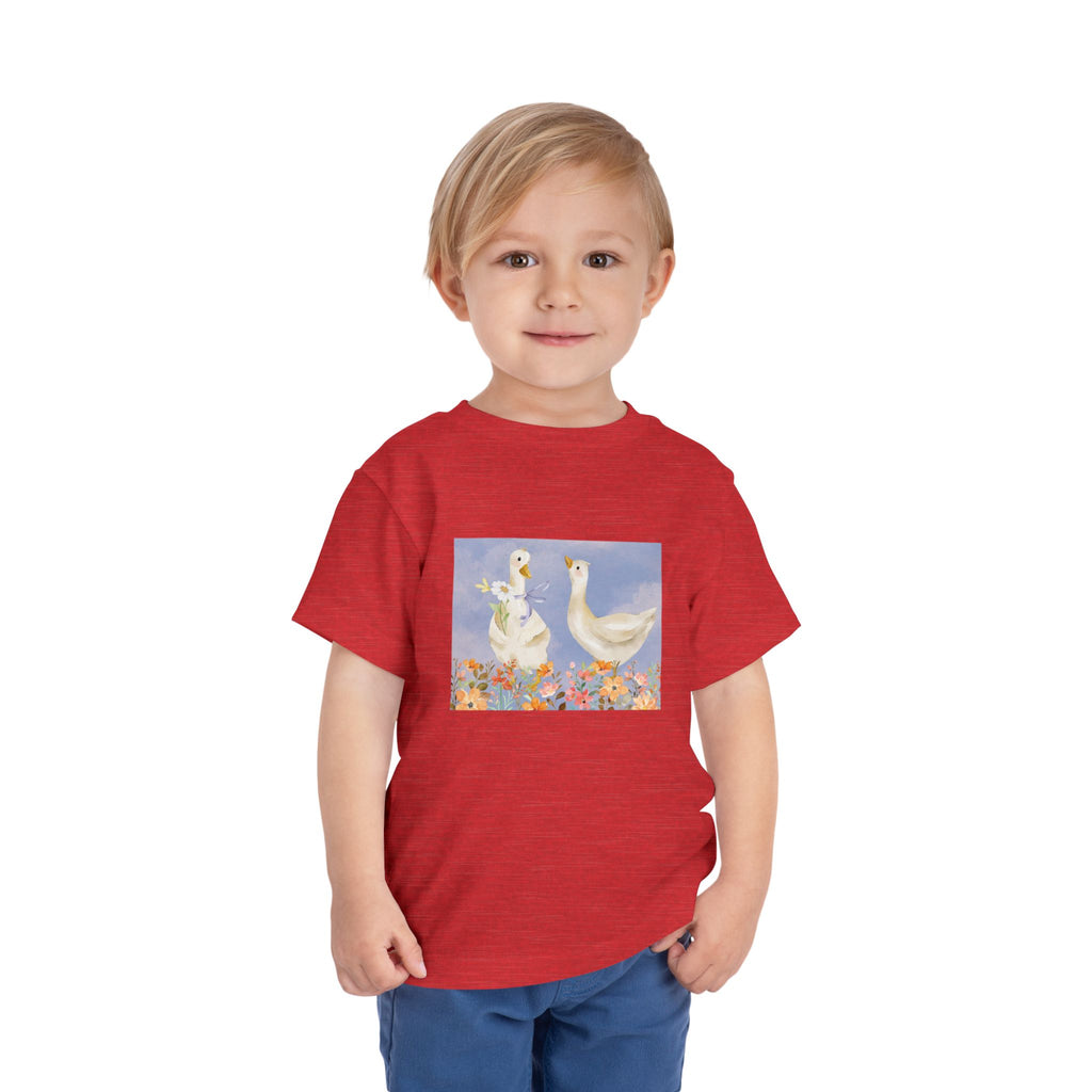 Mama and Baby Goose Toddler Tee | Spring Floral Animals