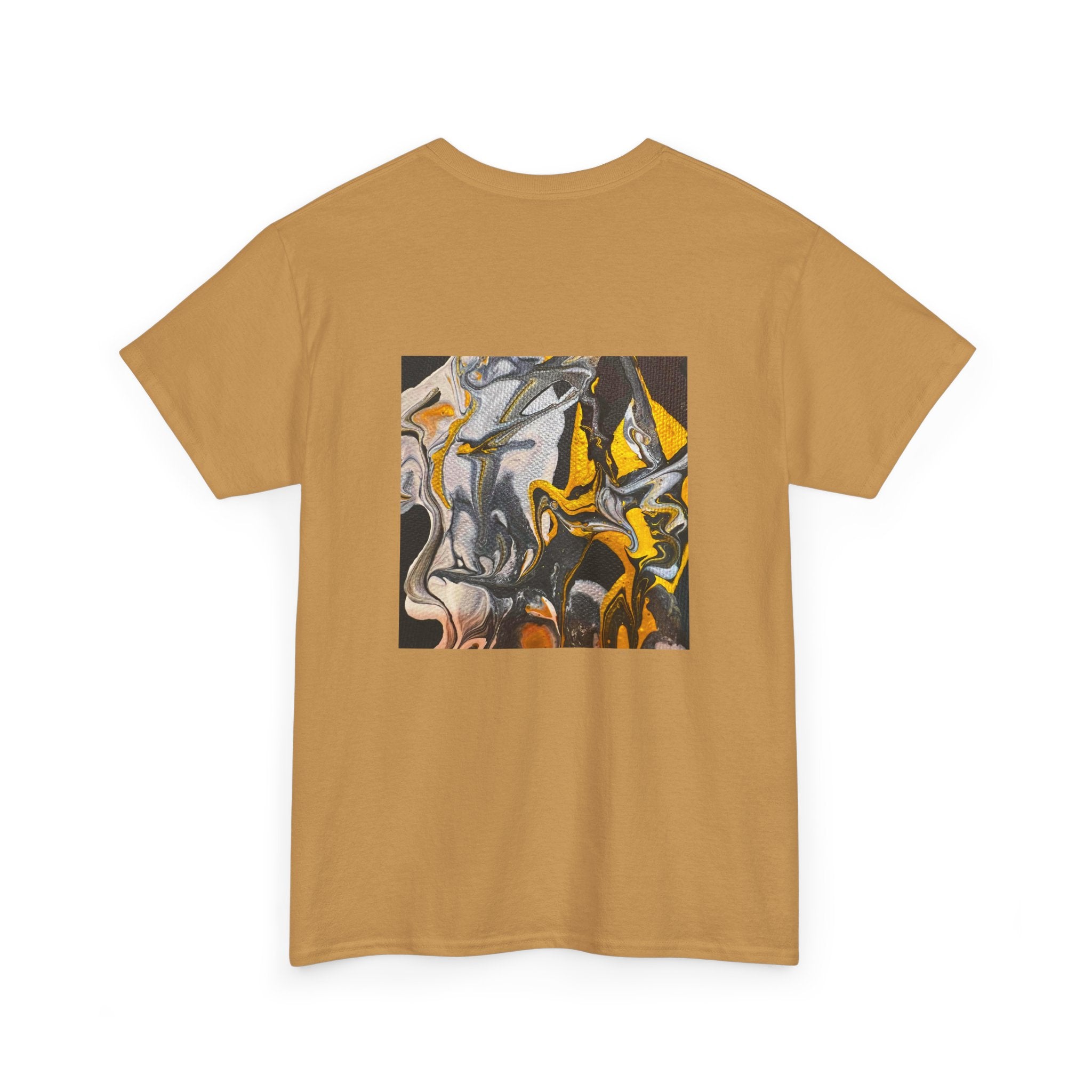 Black and Gold Marble Abstract Tee |  Art Print T-Shirt