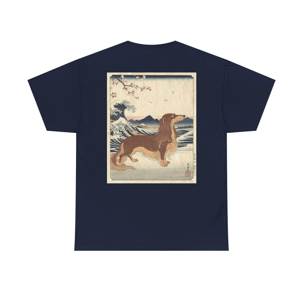 Dachshund Ukiyo-e Art T-Shirt | Japanese Wave Dog Print