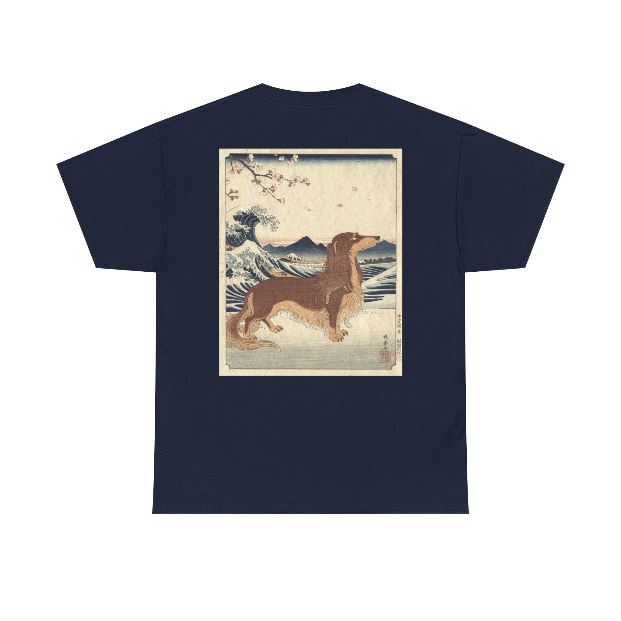 Dachshund Ukiyo-e Art T-Shirt | Japanese Wave Dog Print