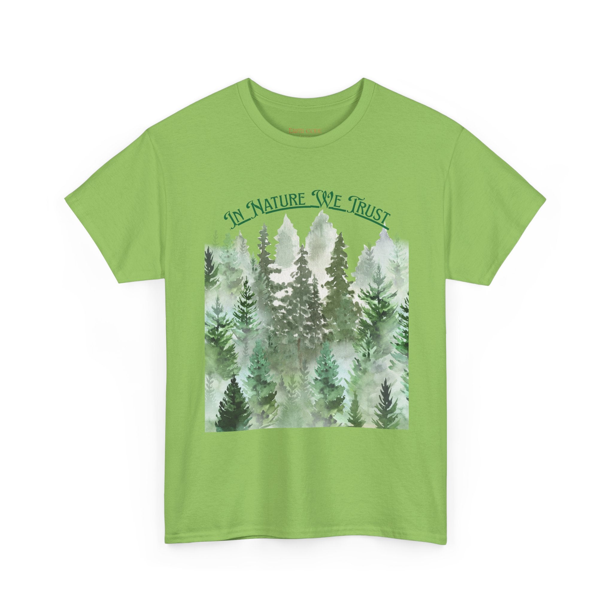 Copy of In Nature We Trust T-Shirt | Watercolor Forest Trees, Outdoors Nature Tee