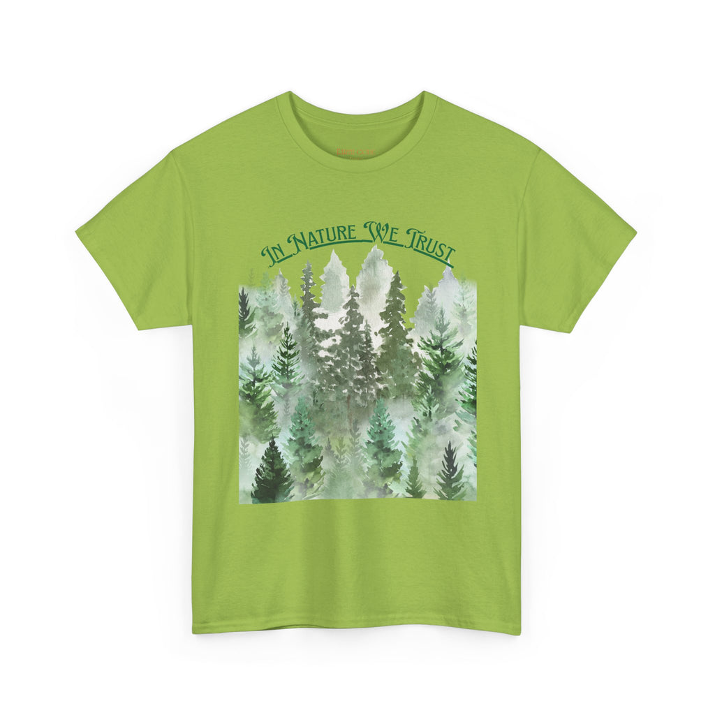 Copy of In Nature We Trust T-Shirt | Watercolor Forest Trees, Outdoors Nature Tee