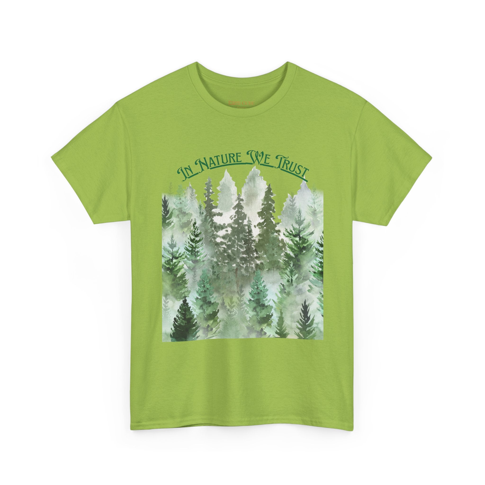 Copy of In Nature We Trust T-Shirt | Watercolor Forest Trees, Outdoors Nature Tee