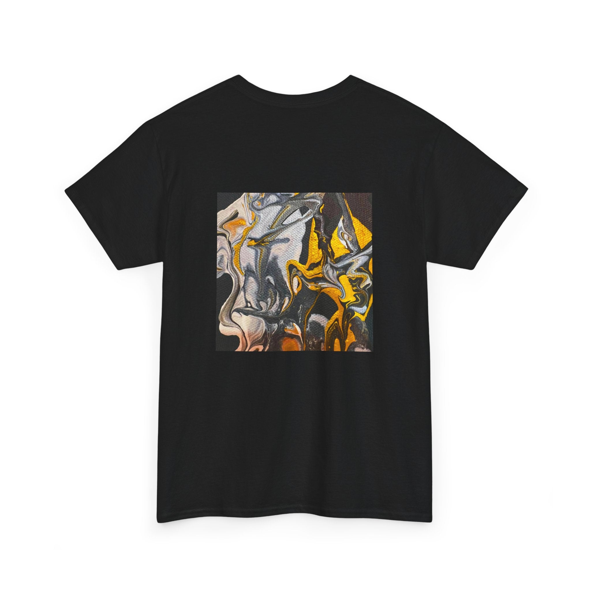 Black and Gold Marble Abstract Tee |  Art Print T-Shirt