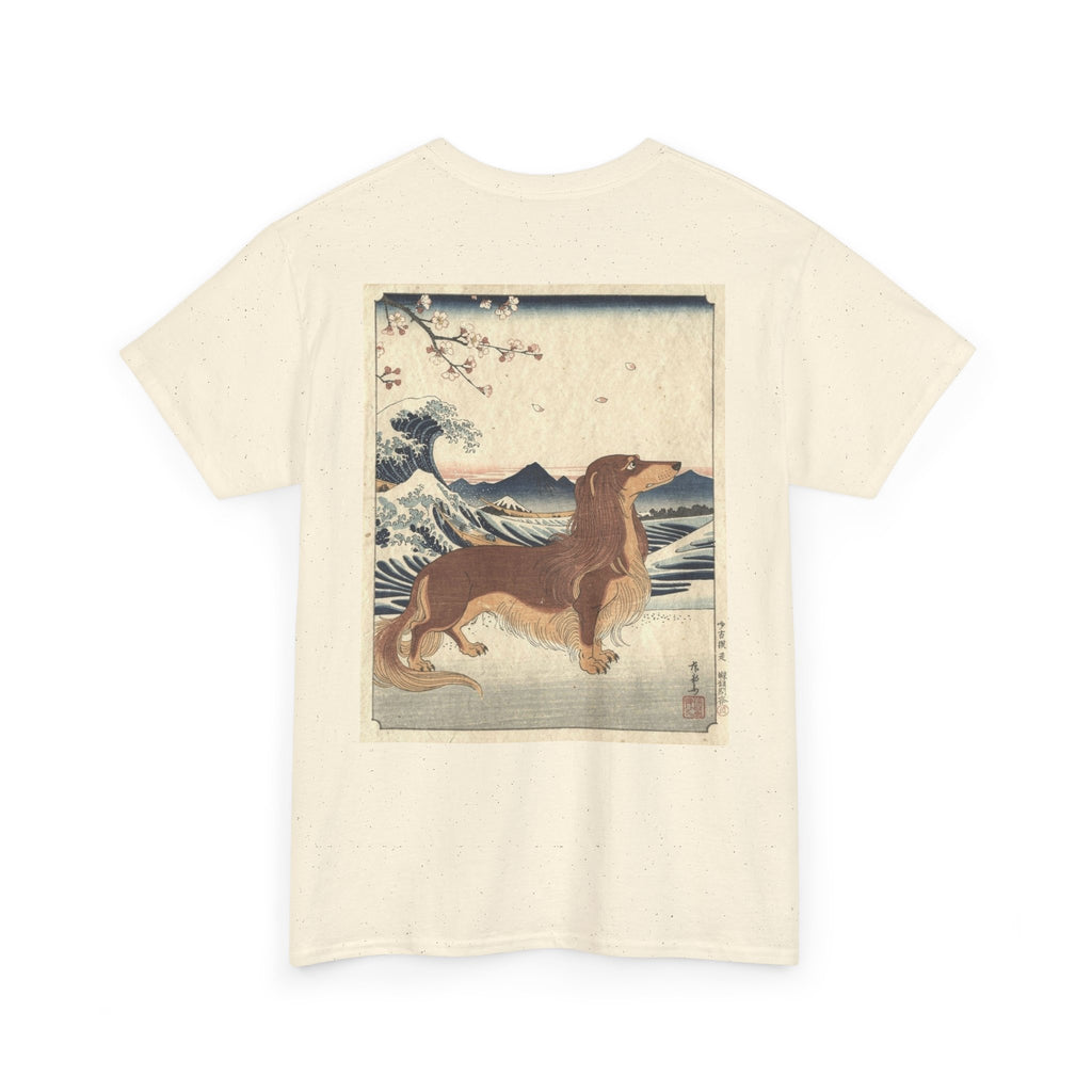Dachshund Ukiyo-e Art T-Shirt | Japanese Wave Dog Print