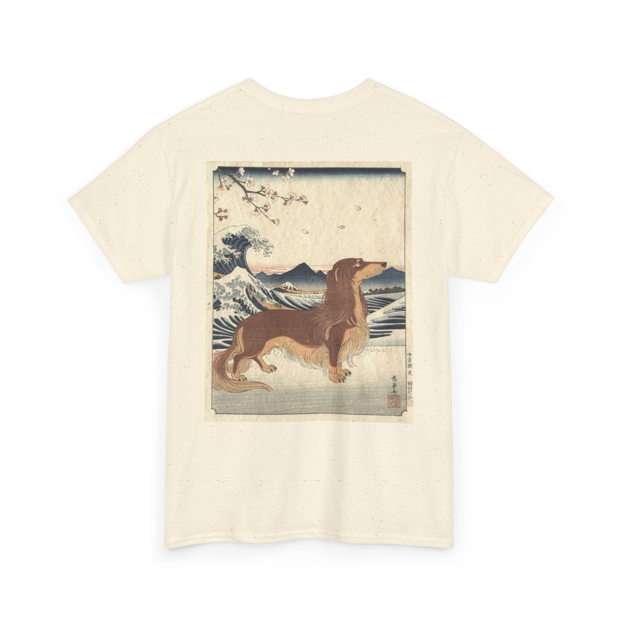 Dachshund Ukiyo-e Art T-Shirt | Japanese Wave Dog Print