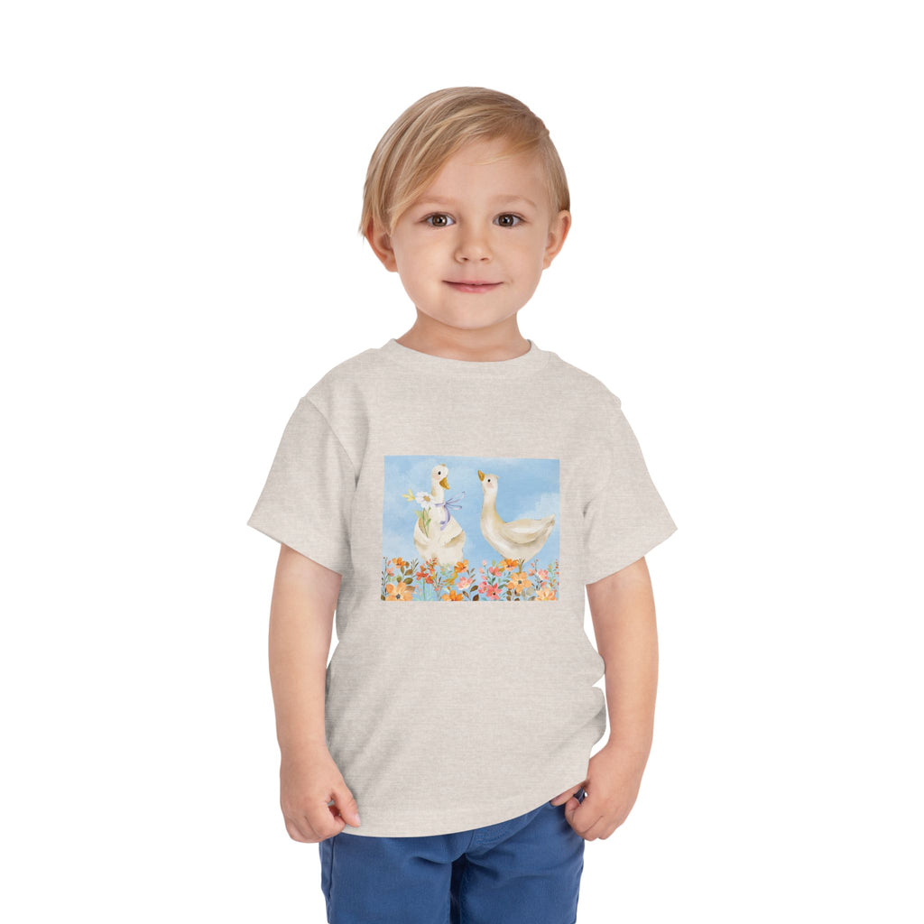 Mama and Baby Goose Toddler Tee | Spring Floral Animals