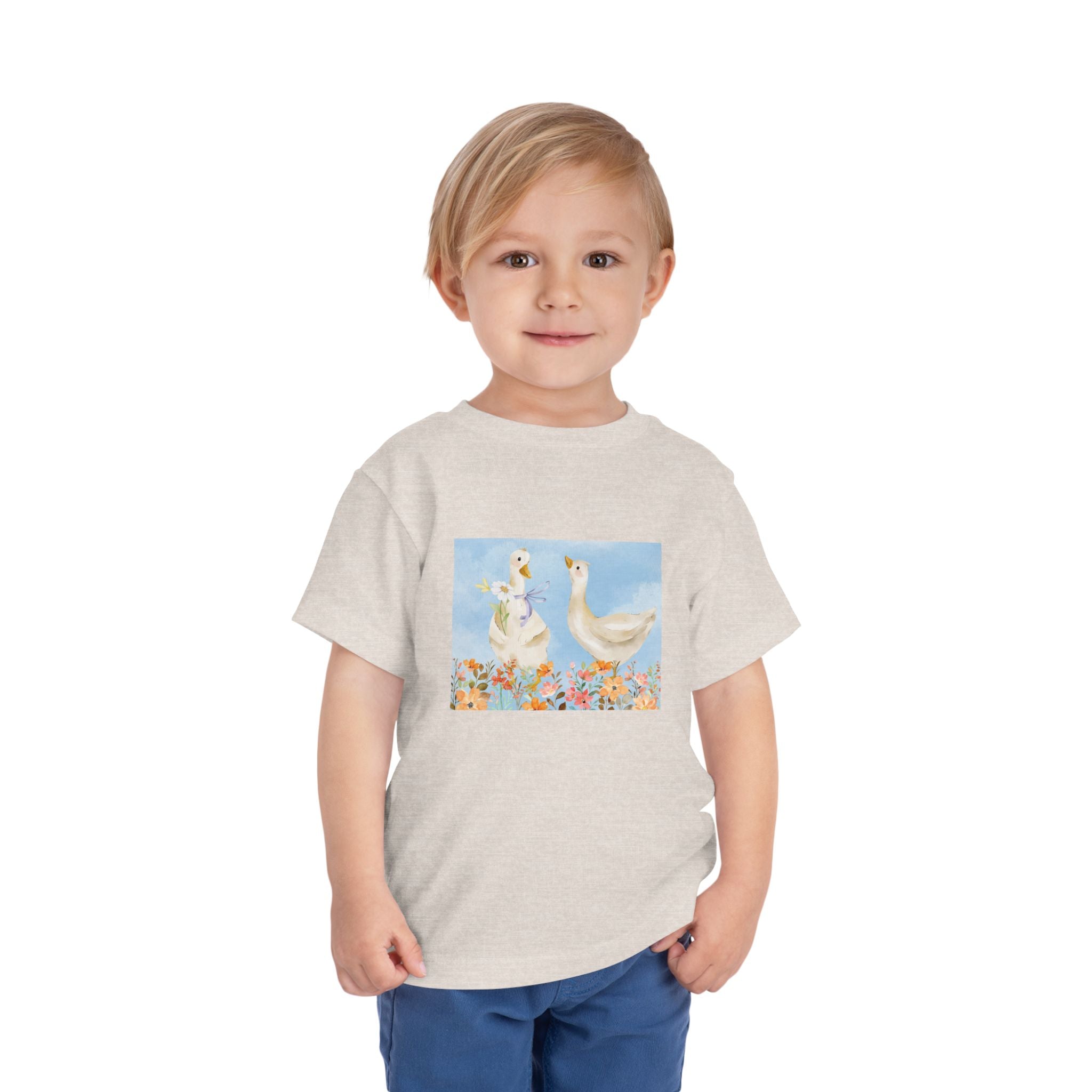 Mama and Baby Goose Toddler Tee | Spring Floral Animals